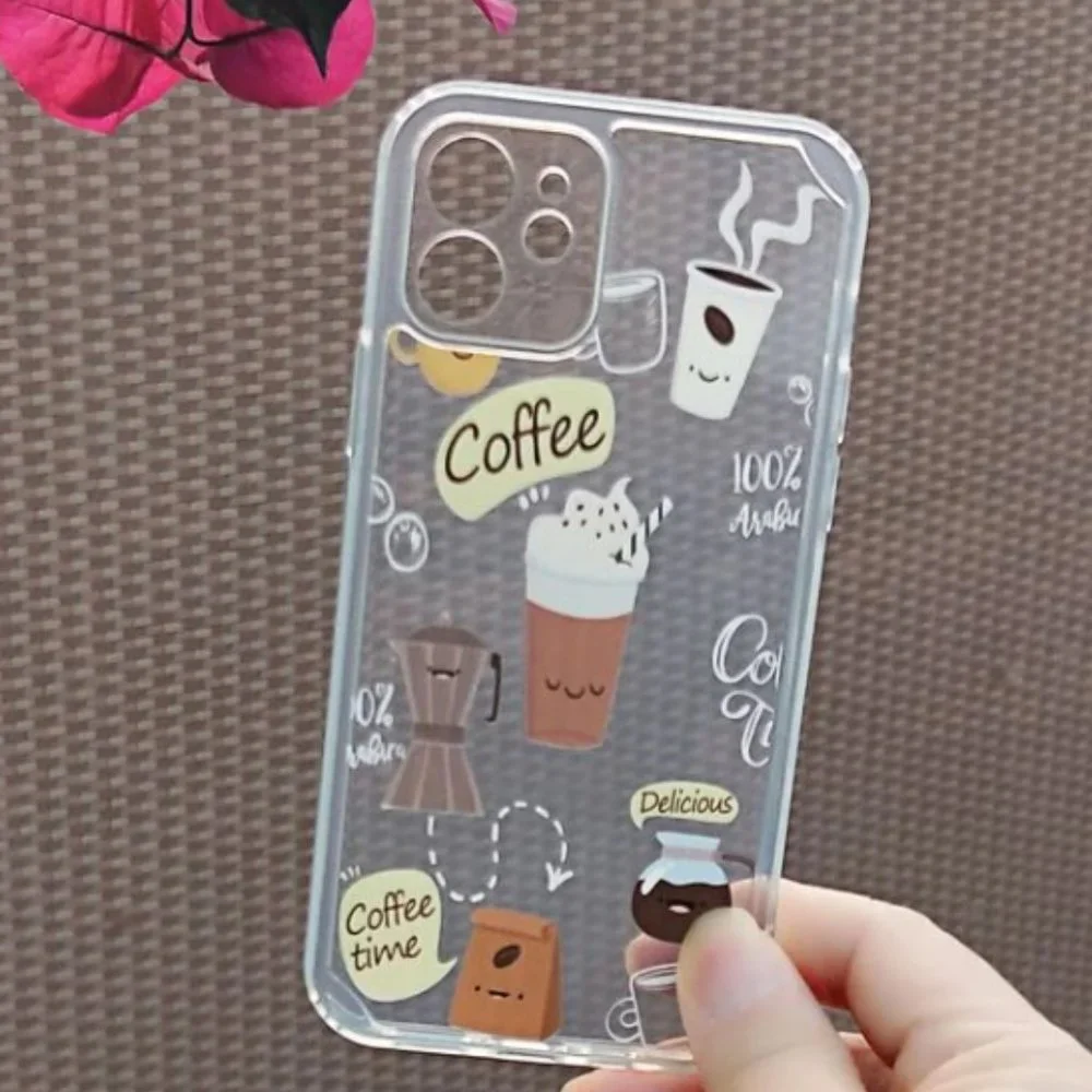 NEW iPhone 13/Pro/Max Coffee Painted Clear iPhone case
